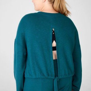 Fabletics Women's Anna Tie Back Sweatshirt, Fjord,